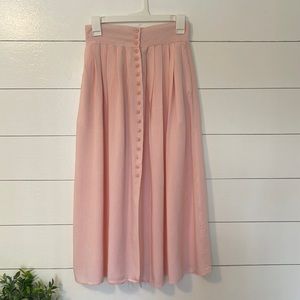 Vintage Pink Stripes Pleated Skirt Size 26